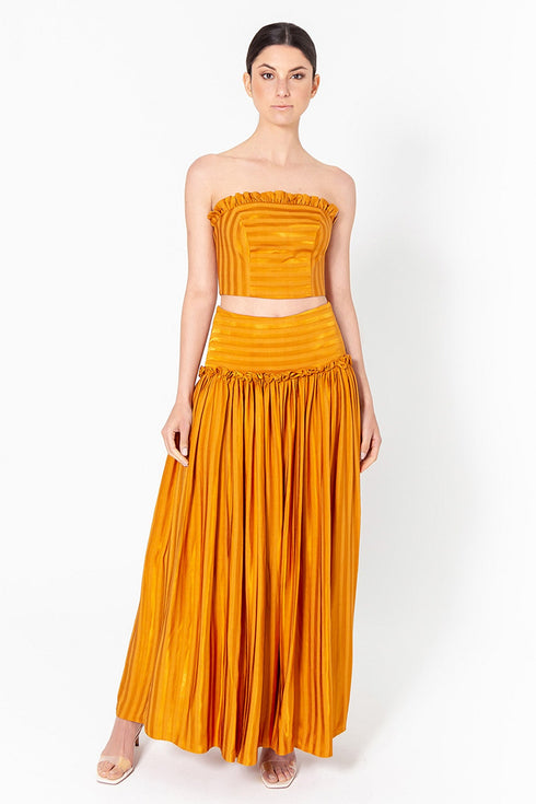 Falda Susana Amarillo Canela